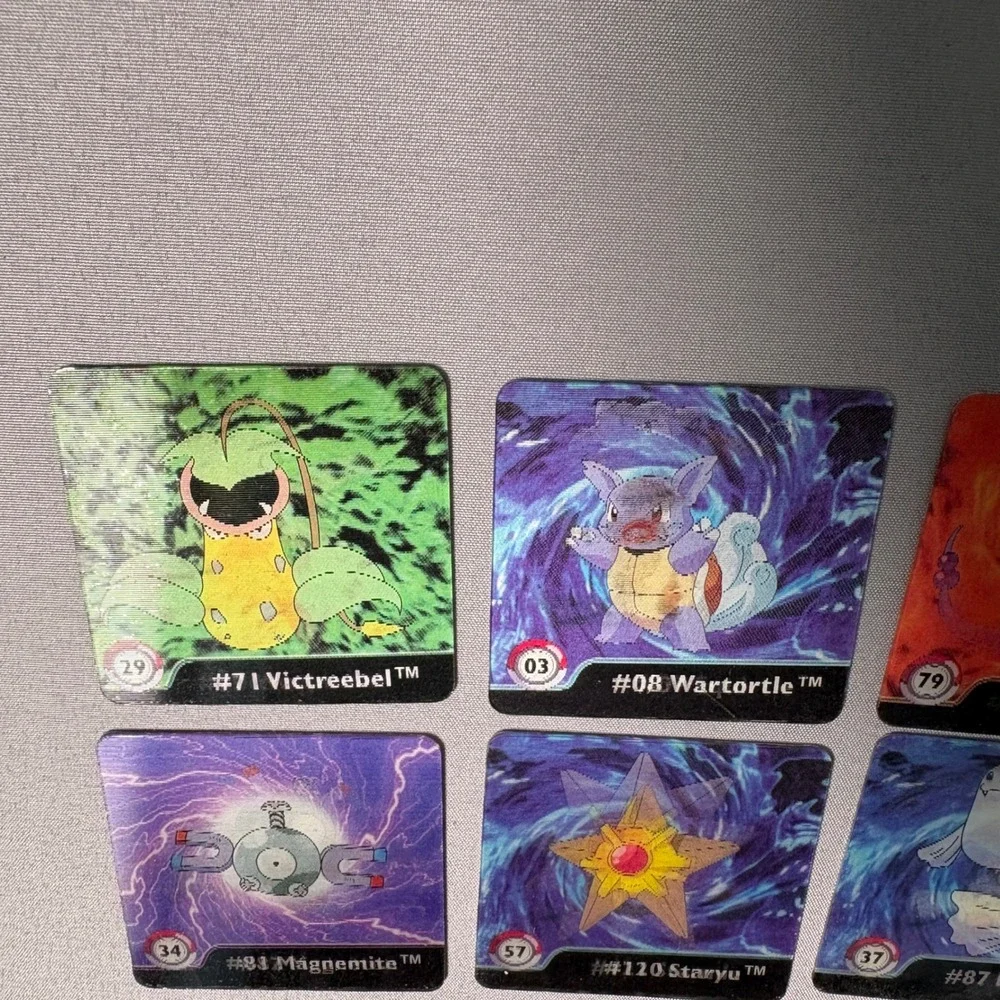 Vintage 1999 Pokemon Artbox Series 1 Sticker Lot Eevee Vaporeon Lenticular 31pc